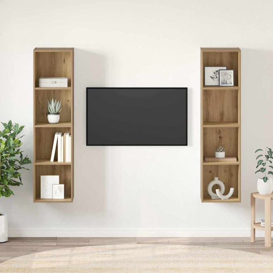 TV-Schrankset 2 pcs Braun 37 x 37 x 142,5 cm Holzwerkstoff