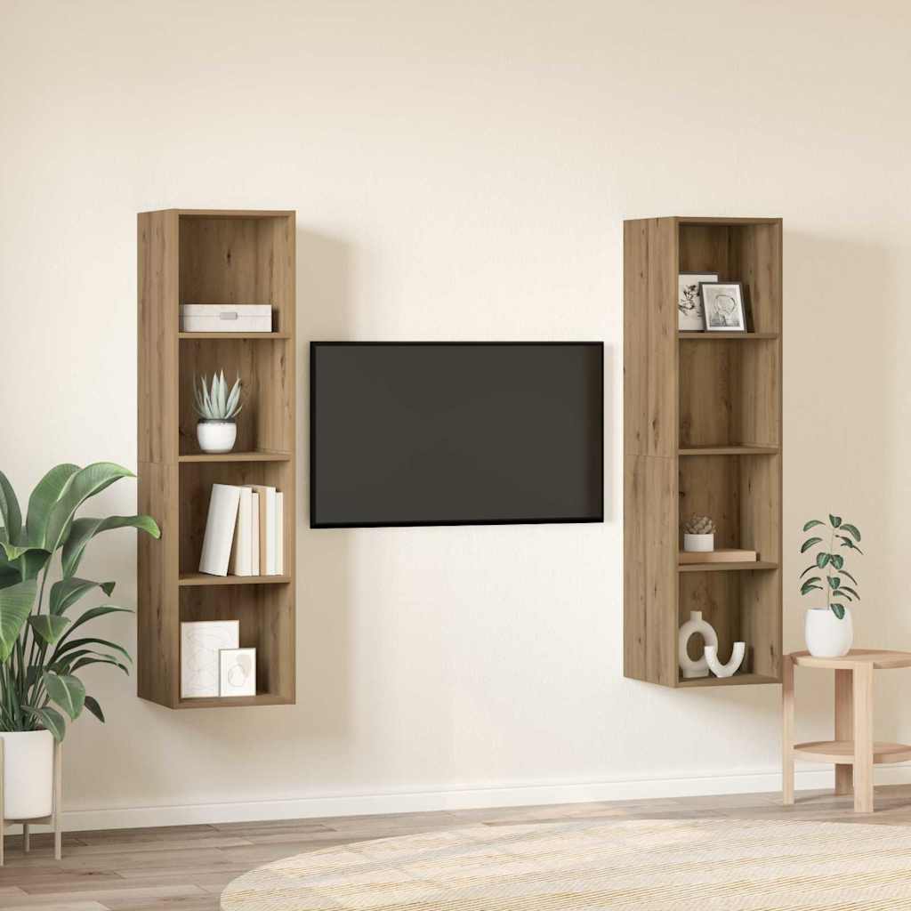 TV-Schrankset 2 pcs Braun 37 x 37 x 142,5 cm Holzwerkstoff