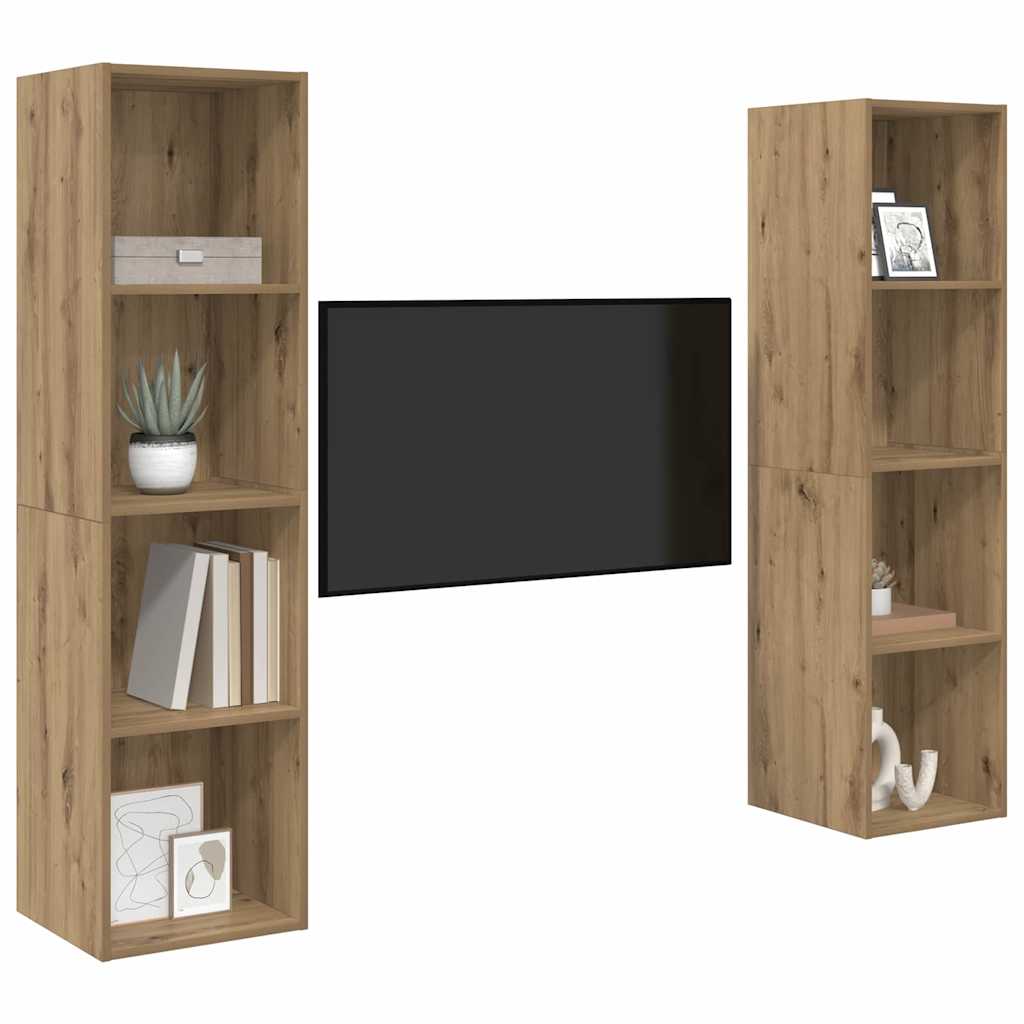 TV-Schrankset 2 pcs Braun 37 x 37 x 142,5 cm Holzwerkstoff