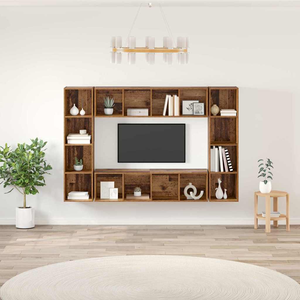 TV-Schrankset 4 pcs Braun 37 x 37 x 142,5 cm Holzwerkstoff