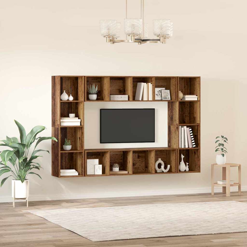 TV-Schrankset 4 pcs Braun 37 x 37 x 142,5 cm Holzwerkstoff
