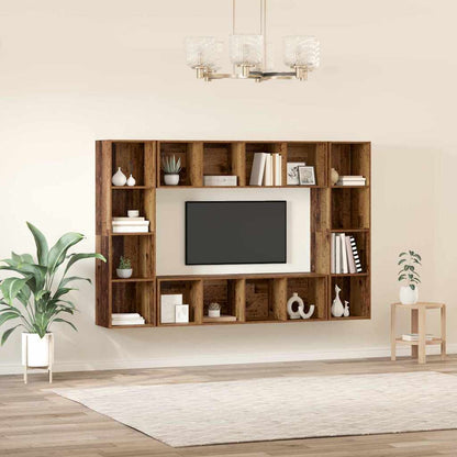 TV-Schrankset 4 pcs Braun 37 x 37 x 142,5 cm Holzwerkstoff
