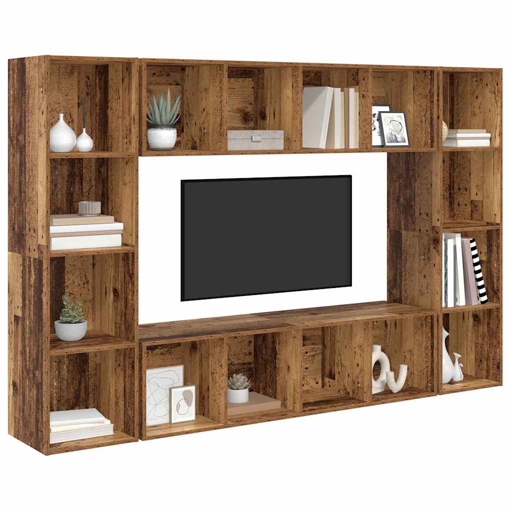 TV-Schrankset 4 pcs Braun 37 x 37 x 142,5 cm Holzwerkstoff