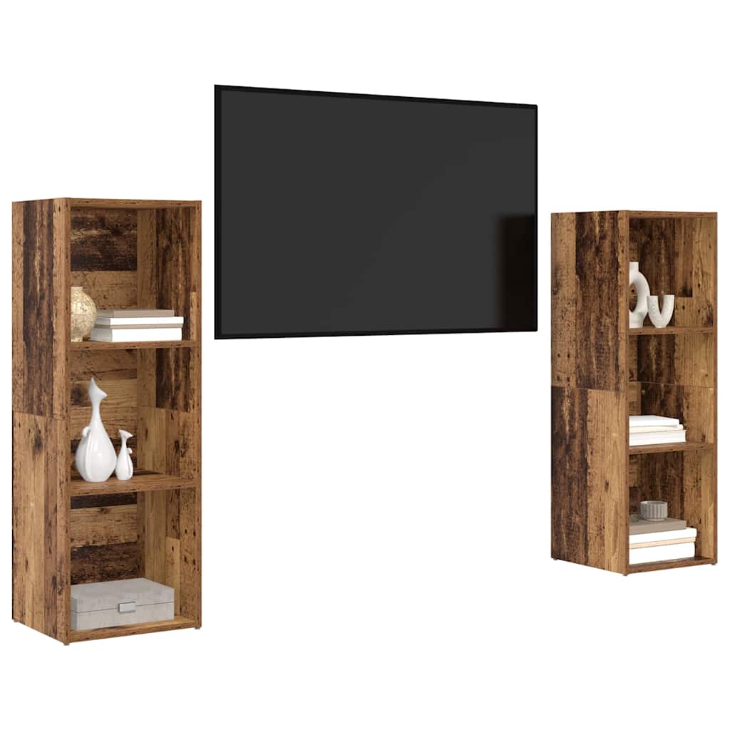 TV-Schrankset 2 pcs Altholz 107 x 35 x 37 cm Holzwerkstoff