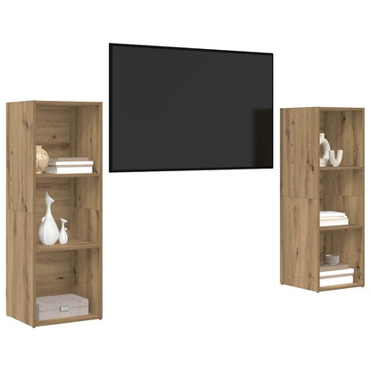TV-Schrankset Wandmontiert 2 pcs Artisan-Eiche 107 x 35 x 37 cm