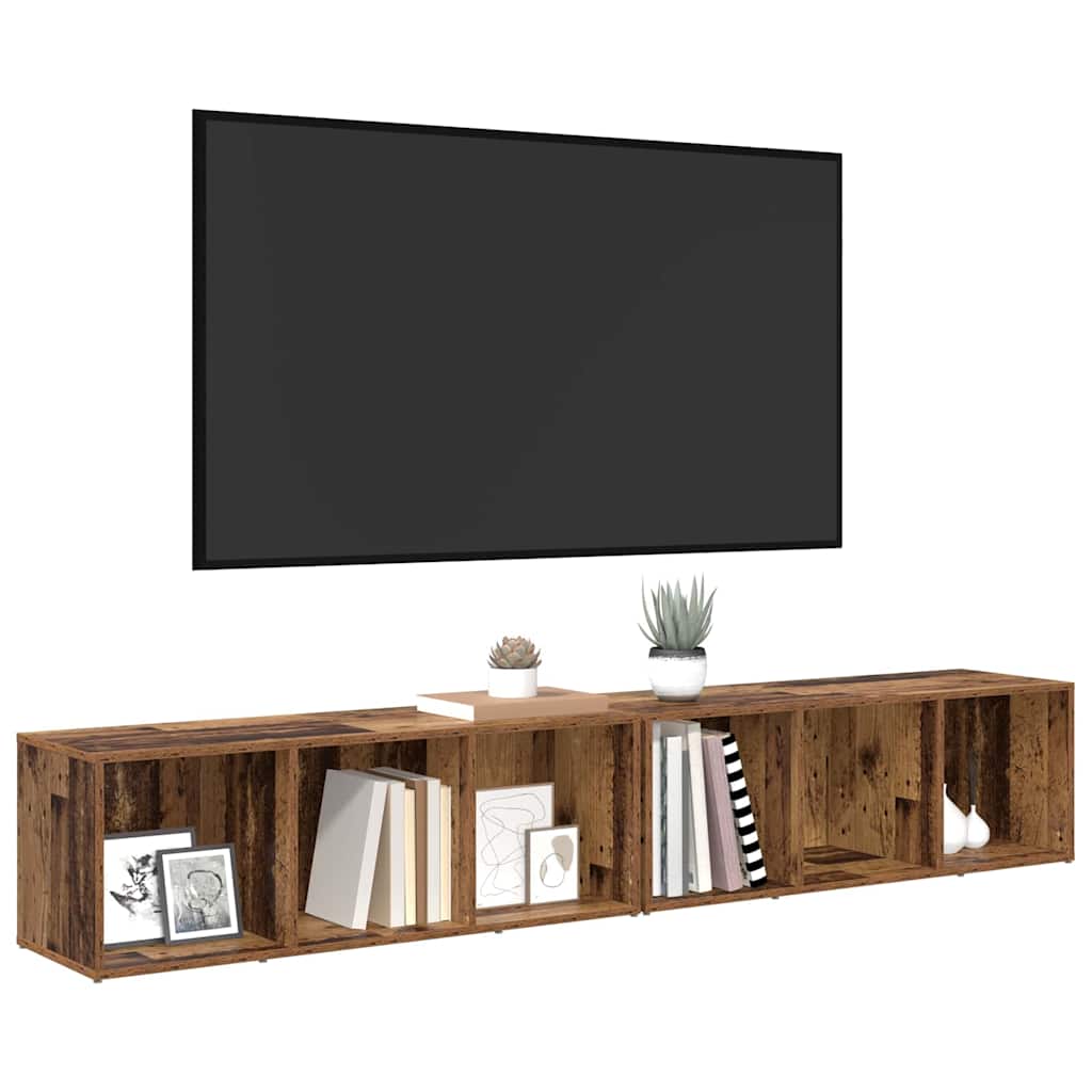 TV-Schrankset 2 pcs Altholz 37 x 35 x 107cm Holzwerkstoff