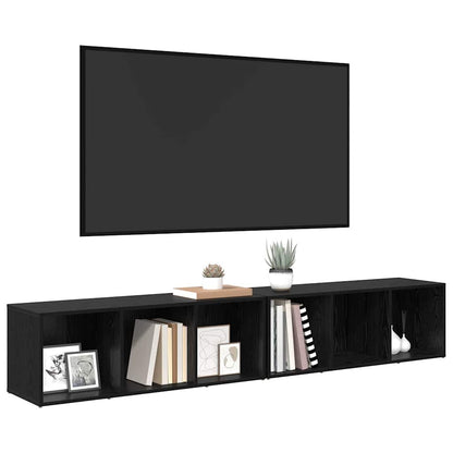 TV-Schrankset 2 pcs Schwarz Eichen-Optik 37 x 35 x 107cm