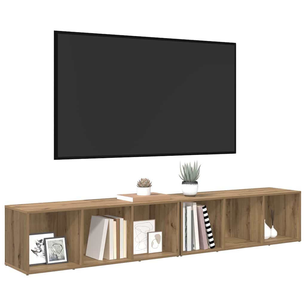 TV-Schrankset 2 pcs Artisan-Eiche 37 x 35 x 107cm Holzwerkstoff