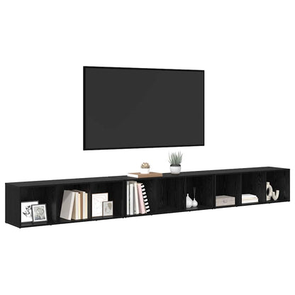 TV-Schrankset 3 pcs Schwarz Eichen-Optik 37 x 35 x 107,5 cm