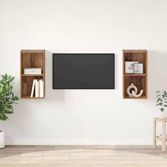 TV-Schrankset 2 pcs Altholz 37 x 37 x 72 cm Holzwerkstoff