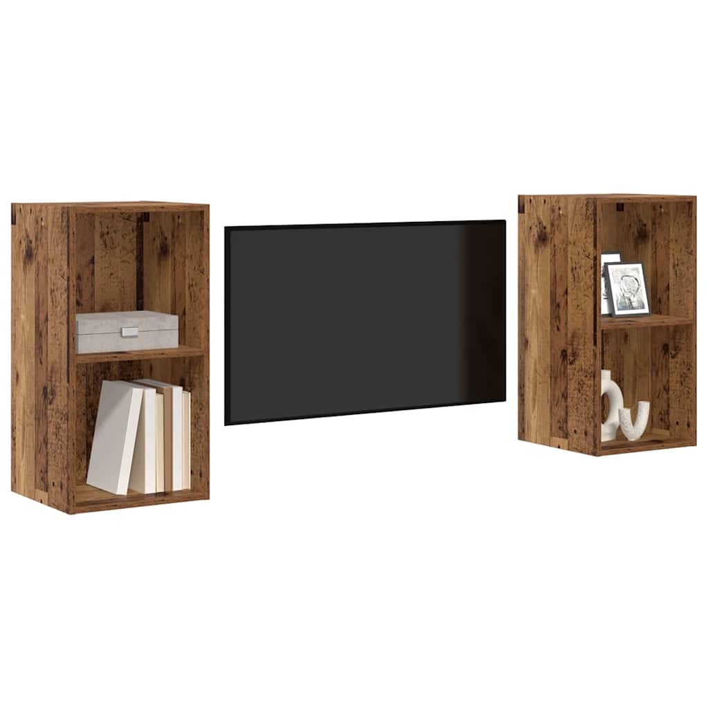 TV-Schrankset 2 pcs Altholz 37 x 37 x 72 cm Holzwerkstoff