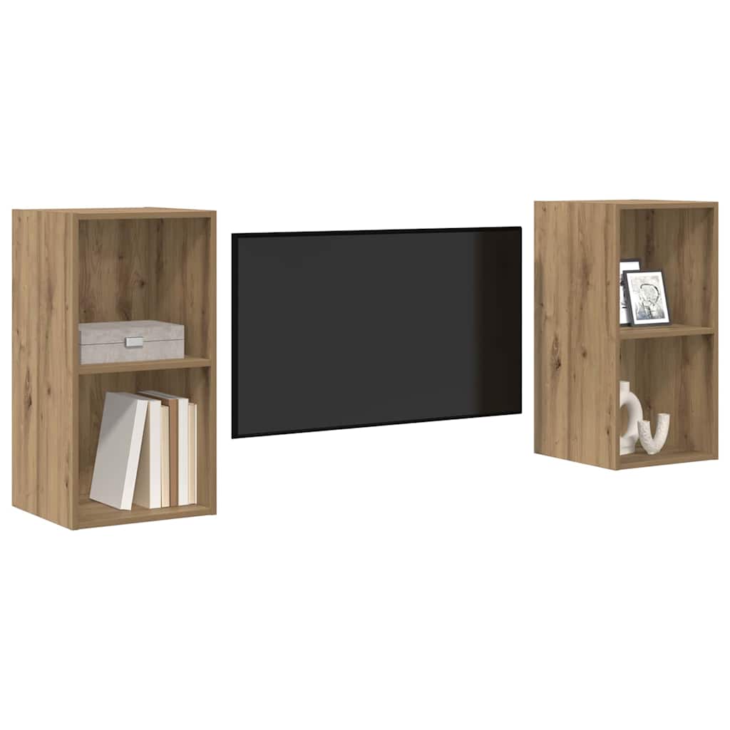 TV-Schrankset 2 pcs Artisan-Eiche 37 x 37 x 72 cm Holzwerkstoff