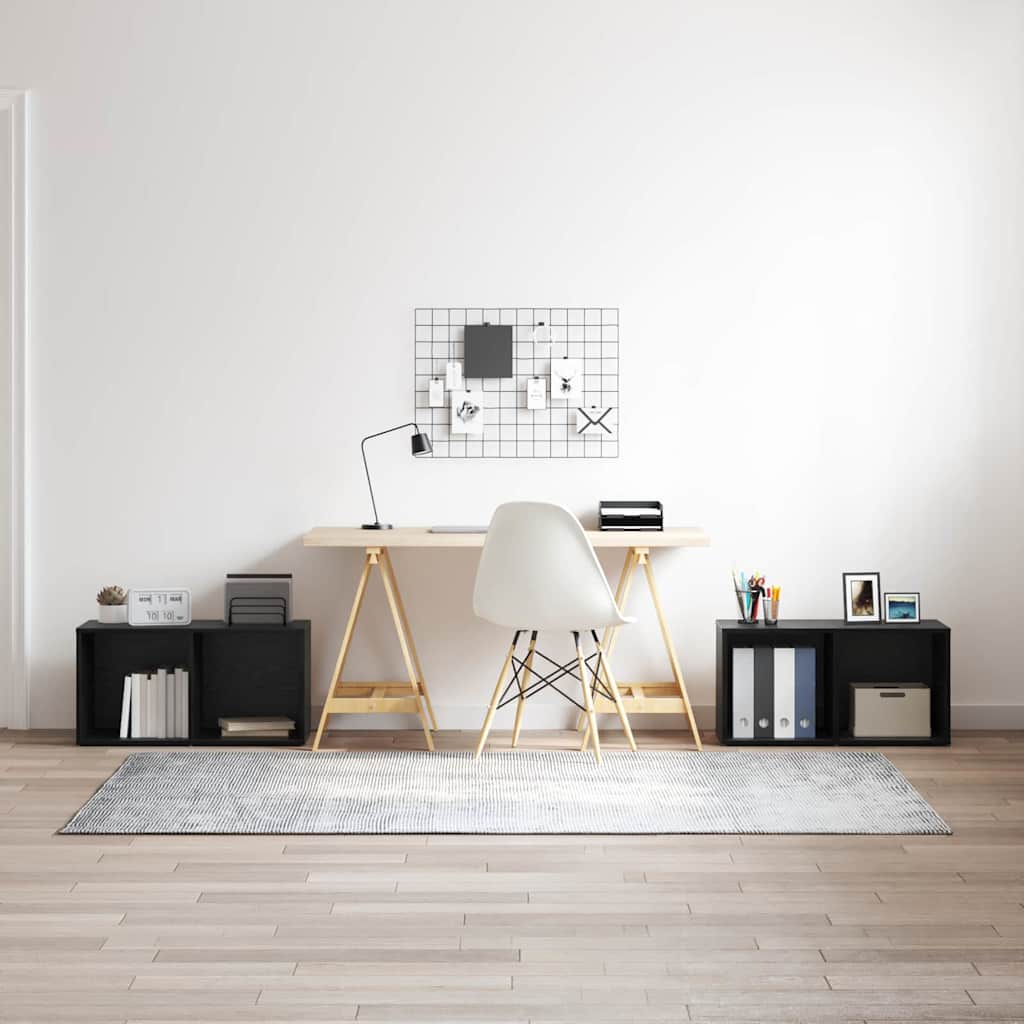 TV-Schrankset 2 pcs Schwarz Eichen-Optik 72 x 35 x 36,5 cm