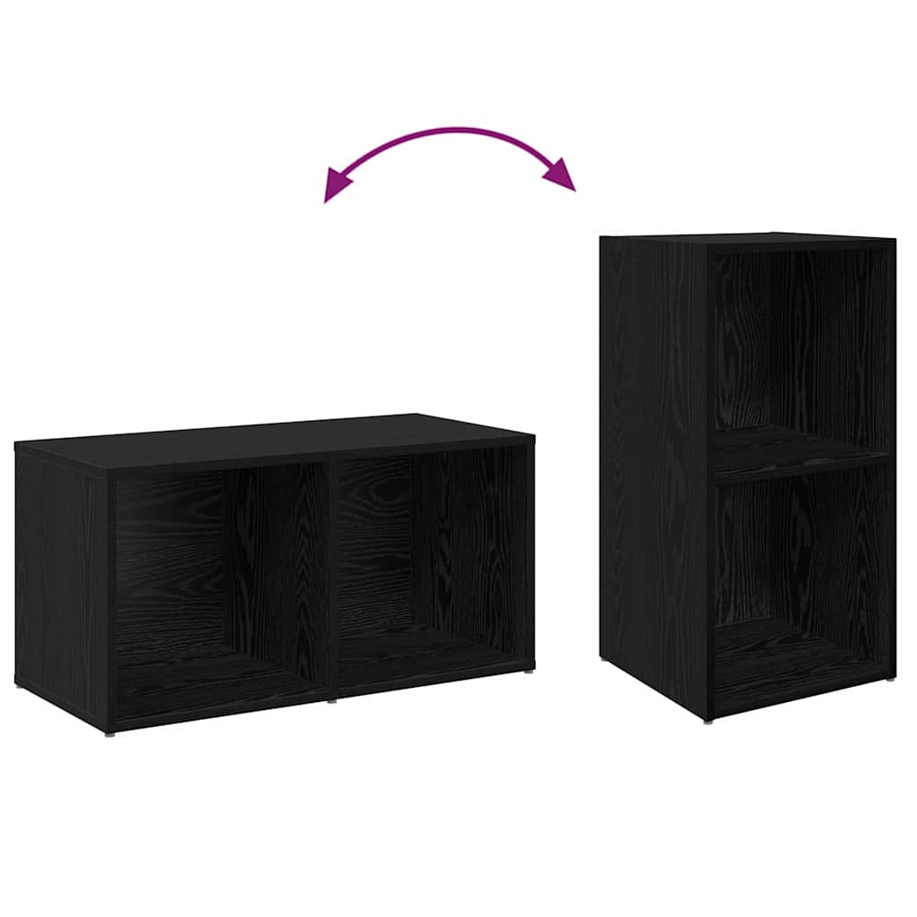 TV-Schrankset 2 pcs Schwarz Eichen-Optik 72 x 35 x 36,5 cm