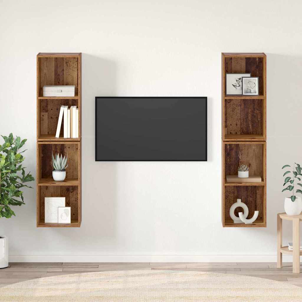 TV-Schrankset 4 pcs Altholz 37 x 37 x 72 cm Holzwerkstoff