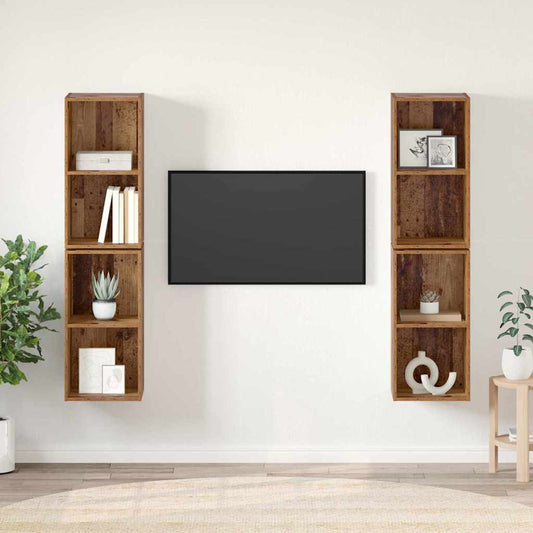 TV-Schrankset 4 pcs Altholz 37 x 37 x 72 cm Holzwerkstoff