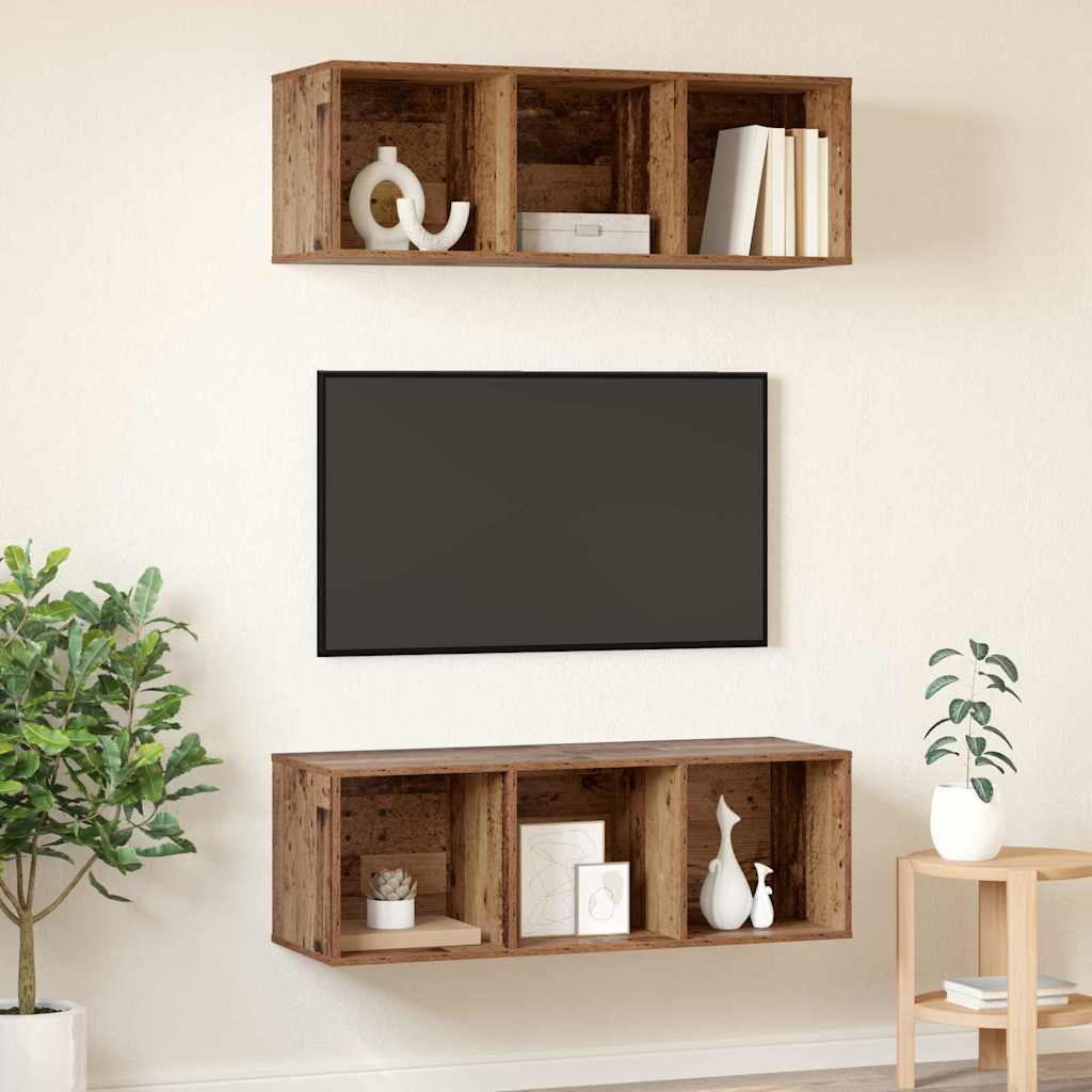 TV-Schrankset 2 pcs Altholz 37 x 37 x 107 cm Holzwerkstoff
