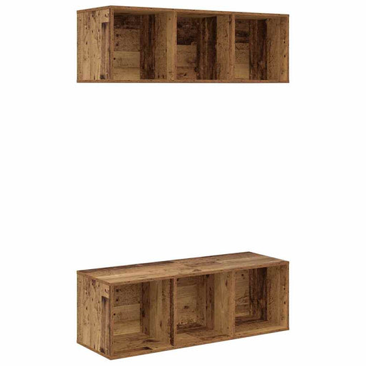 TV-Schrankset 2 pcs Altholz 37 x 37 x 107 cm Holzwerkstoff