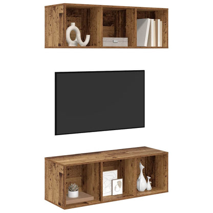 TV-Schrankset 2 pcs Altholz 37 x 37 x 107 cm Holzwerkstoff