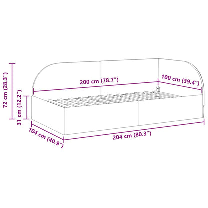 Eckbettgestell mit Kopfteil Weinrot 100 x 200 cm Samt