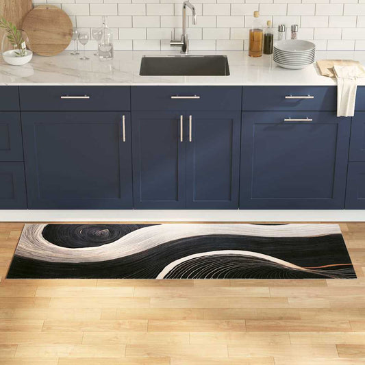 Küchenmatte Art Deco Schwarz 180 x 60 cm Samt