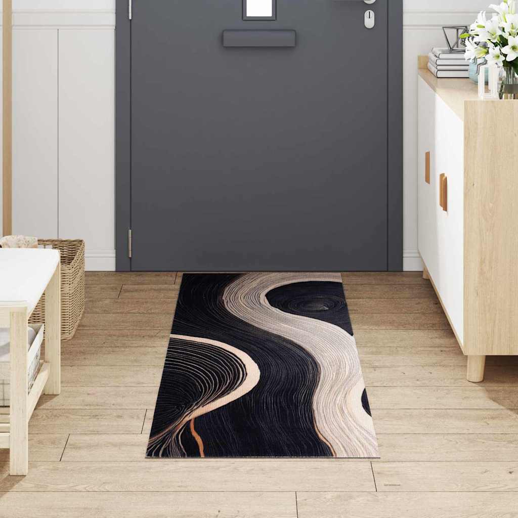 Küchenmatte Art Deco Schwarz 180 x 60 cm Samt