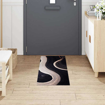 Küchenmatte Art Deco Schwarz 150 x 45 cm Samt