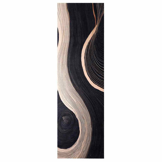 Küchenmatte Art Deco Schwarz 150 x 45 cm Samt