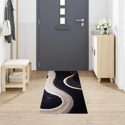 Küchenmatte Art Deco Schwarz 300 x 60 cm Samt