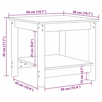 Couchtisch Wachsbraun 50 x 50 x 45 cm Massivholz Kiefer