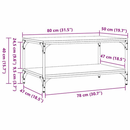 Couchtisch Eiche handwerklich 80 x 50 x 40 cm Holzwerkstoff