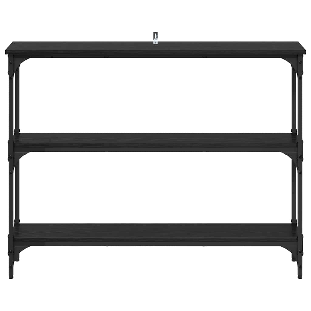 Konsolentisch mit Regal Schwarz Eichen-Optik 100 x 22,5 x 75 cm