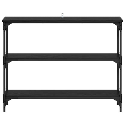 Konsolentisch mit Regal Schwarz Eichen-Optik 100 x 22,5 x 75 cm