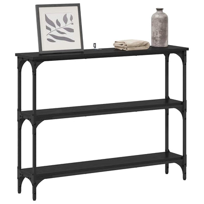Konsolentisch mit Regal Schwarz Eichen-Optik 100 x 22,5 x 75 cm