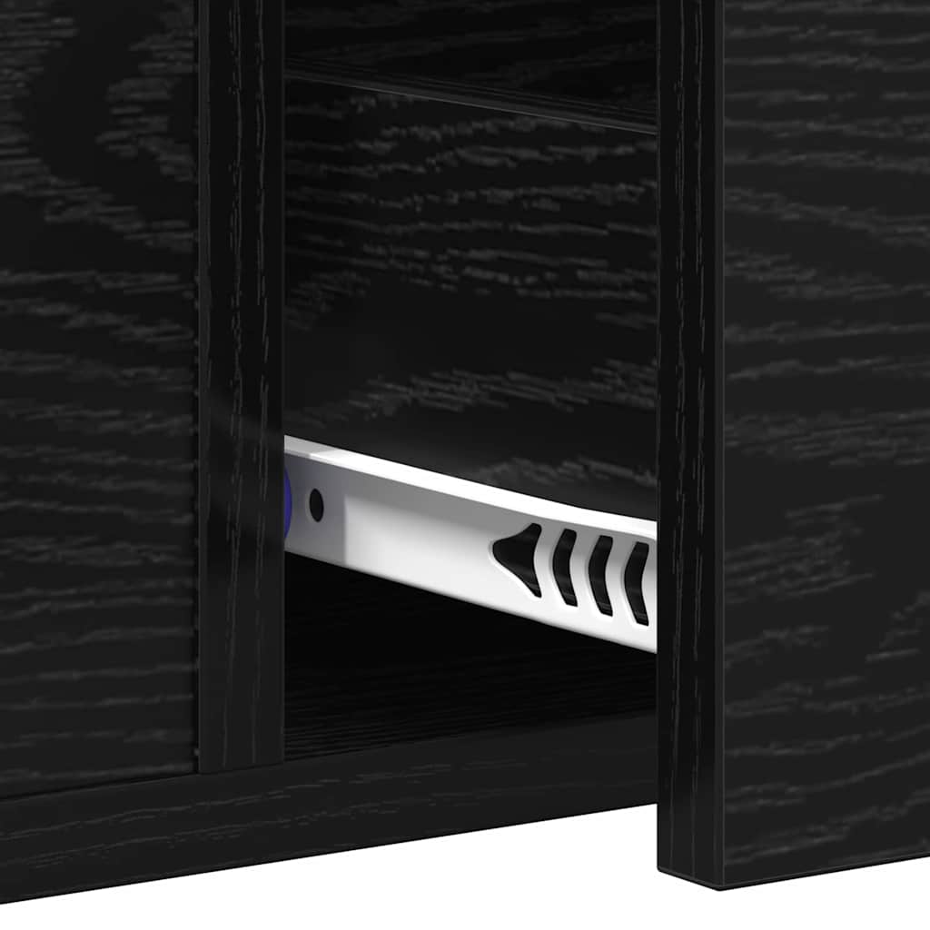 Konsolentisch Sonstiges Schwarz Eichen-Optik 100 x 34.5 x 75 cm