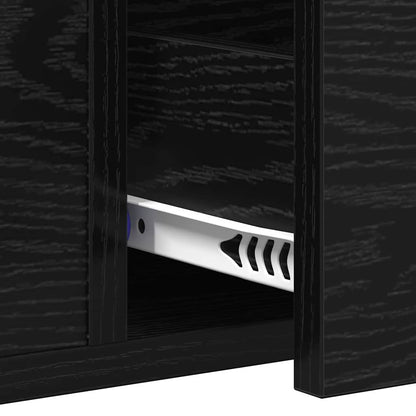 Konsolentisch Sonstiges Schwarz Eichen-Optik 100 x 34.5 x 75 cm