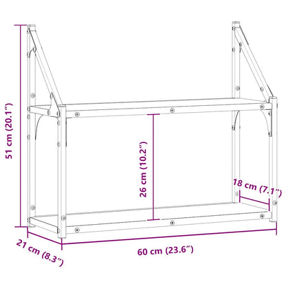 Wandregal mit Regal Altholz 60 x 21 x 51 cm Holzwerkstoff