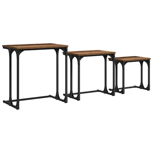 Nesting Couchtisch 3 pcs Altholz 50,5 x 35 x 53 cm