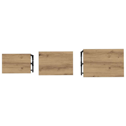 Nesting Couchtisch 3 pcs Eiche handwerklich 50,5 x 35 x 53 cm
