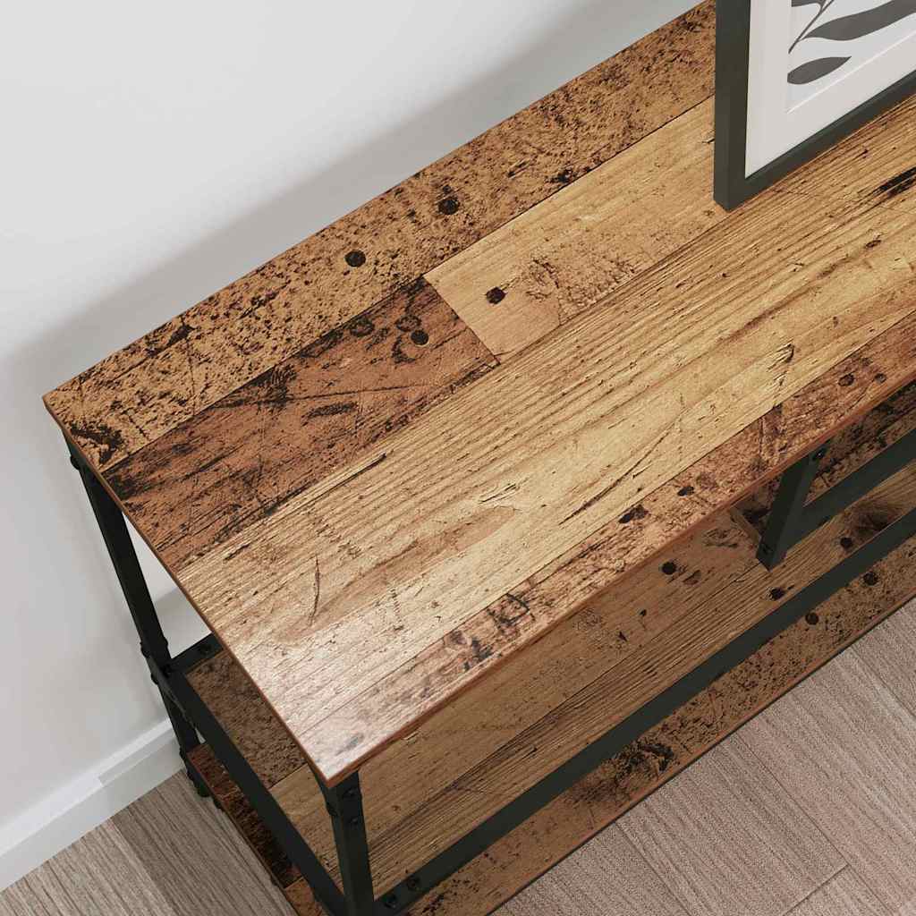 Konsolentisch mit Regal Altholz 100 x 30 x 75 cm Holzwerkstoff
