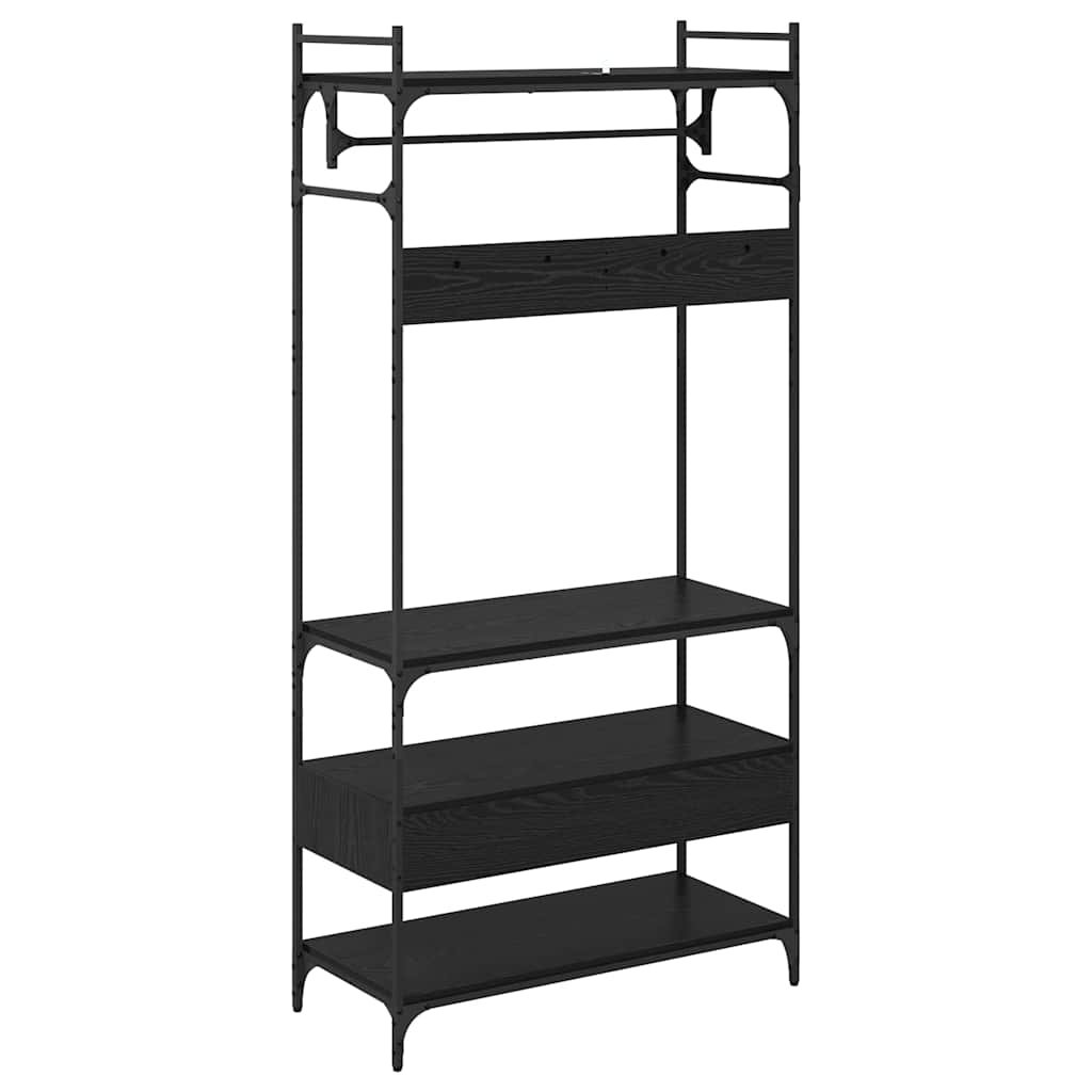 Kleiderschrank Schwarz Eichen-Optik 89 x 39 x 184.5 cm