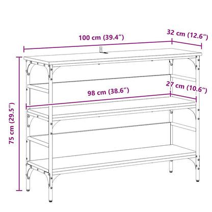 Konsolentisch mit Regal Altholz 100 x 32 x 75 cm Holzwerkstoff