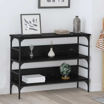 Konsolentisch mit Regal Schwarz Eichen-Optik 100 x 32 x 75 cm