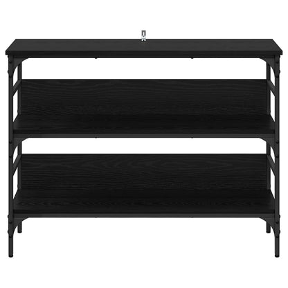 Konsolentisch mit Regal Schwarz Eichen-Optik 100 x 32 x 75 cm