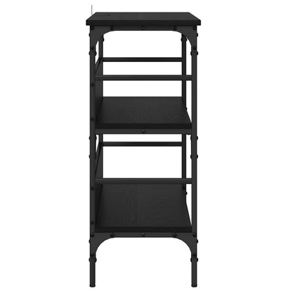 Konsolentisch mit Regal Schwarz Eichen-Optik 100 x 32 x 75 cm