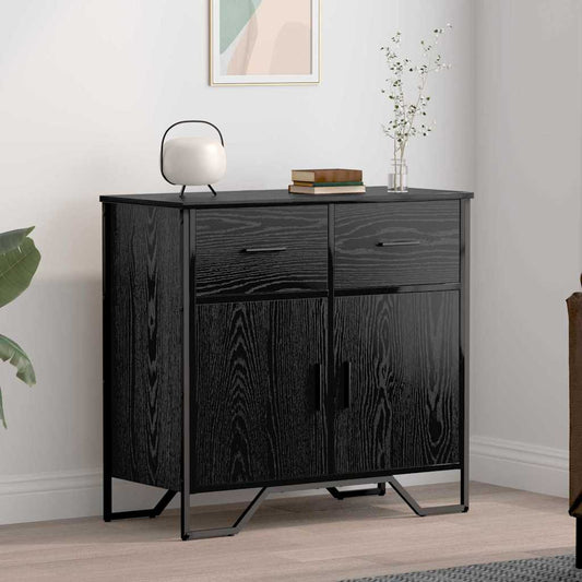 Sideboard Schwarze Eiche 79.5 x 35.5 x 74.5 cm Holzwerkstoff