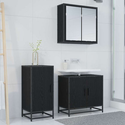 Sideboard Schwarz Eichen-Optik 35 x 35,5 x 76 cm Holzwerkstoff