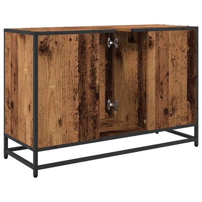 Badezimmerschrank mit Tür Altholz 90 x 33 x 60 cm Holzwerkstoff