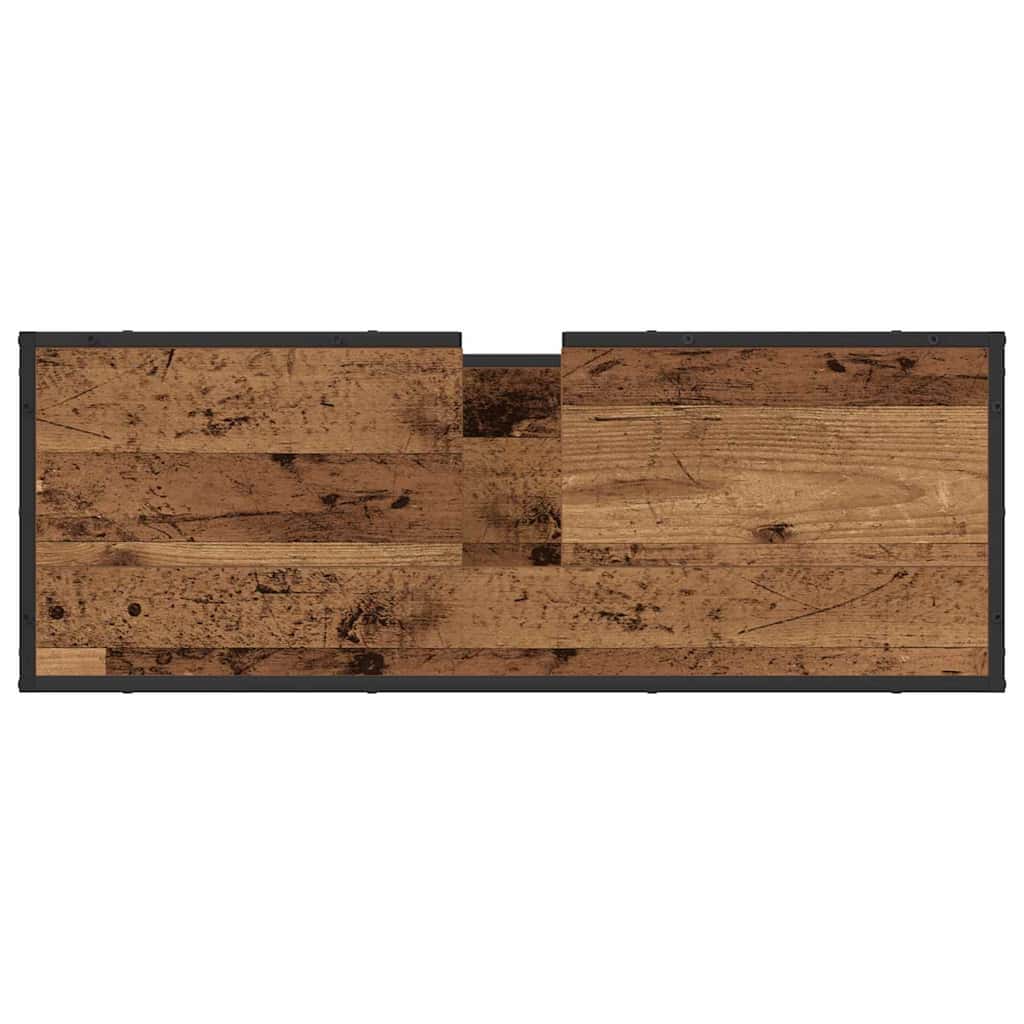 Badezimmerschrank mit Tür Altholz 90 x 33 x 60 cm Holzwerkstoff