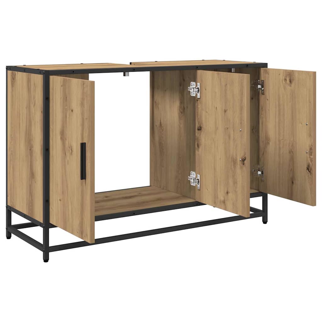 Badezimmerschrank Artisan-Eiche 90 x 33 x 60 cm Holzwerkstoff